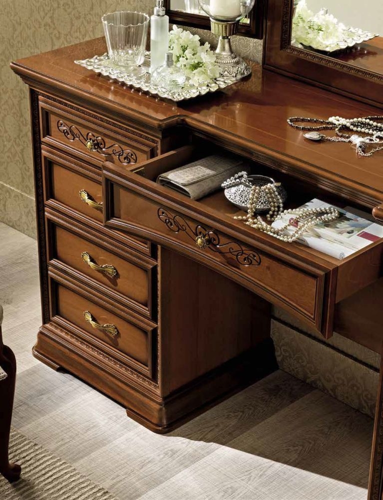 Camel Torriani Night Walnut Italian Mini Vanity Dresser