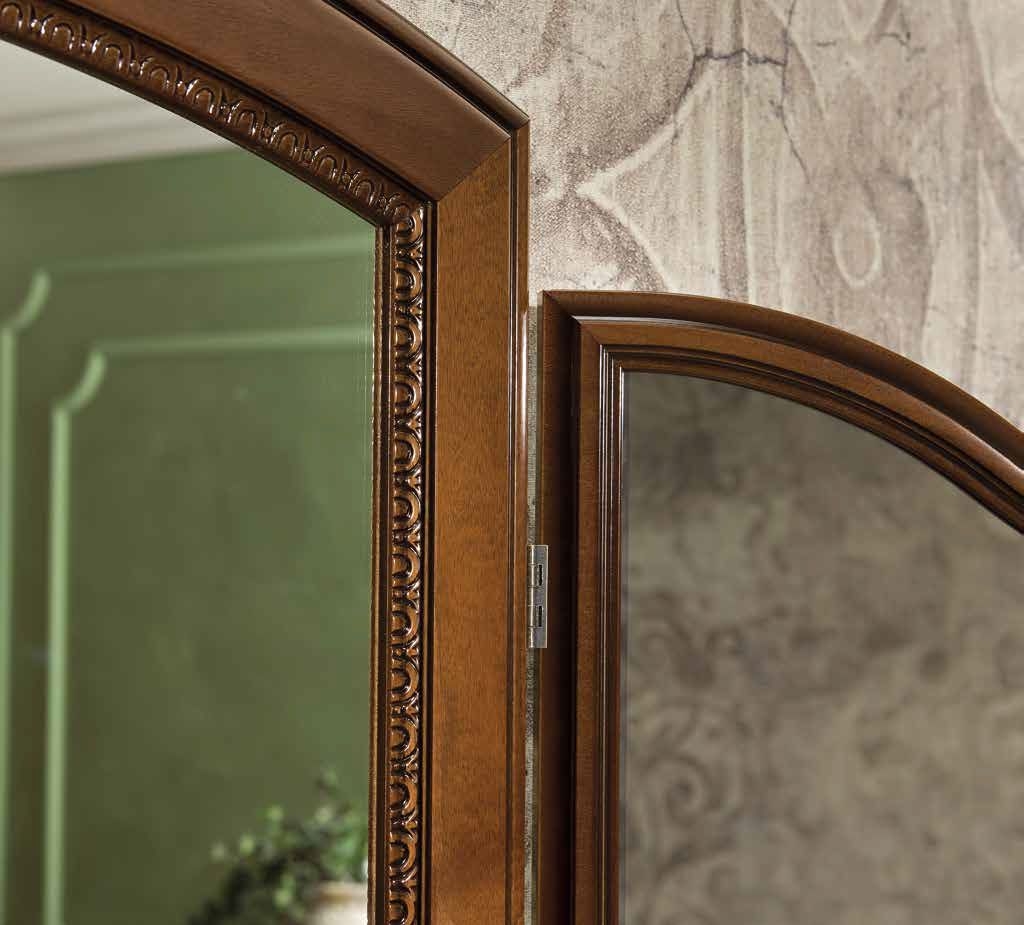 Product photograph of Camel Torriani Night Walnut Italian Vanity Mirror from Choice Furniture Superstore.