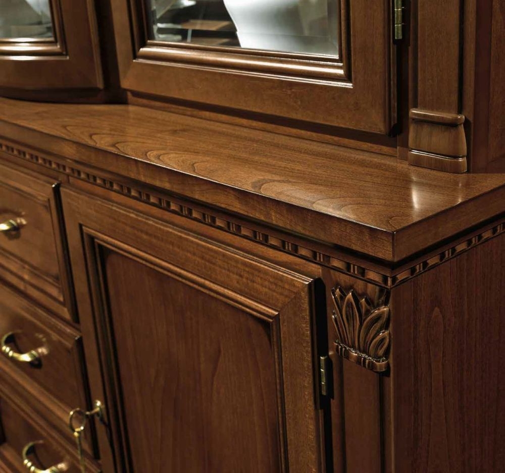 Product photograph of Camel Treviso Day Cherry Wood Italian Sideboard With Vitrine from Choice Furniture Superstore.
