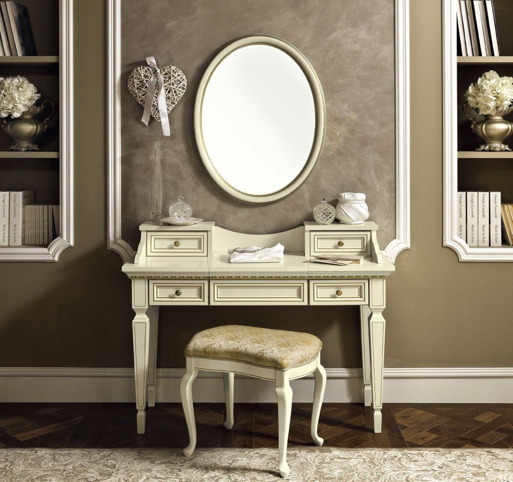 Product photograph of Camel Treviso Night White Ash Italian Oval Mirror - 68cm X 95cm from Choice Furniture Superstore.