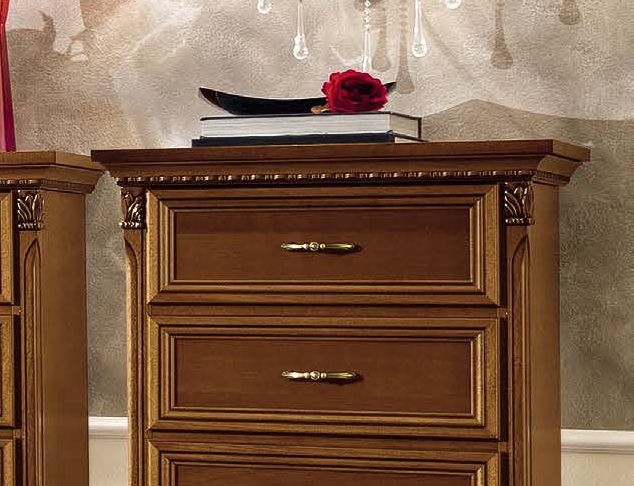 Product photograph of Camel Treviso Night Cherry Wood Italian 5 Drawer Chest from Choice Furniture Superstore.