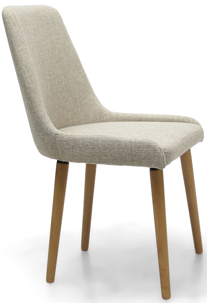 Product photograph of Capri Flax Natural Fabric Dining Chair Sold In Pairs from Choice Furniture Superstore.