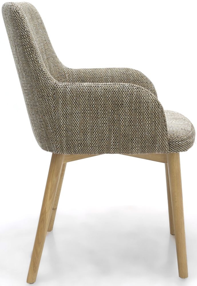 Product photograph of Sidcup Tweed Oatmeal Dining Chair Sold In Pairs from Choice Furniture Superstore.