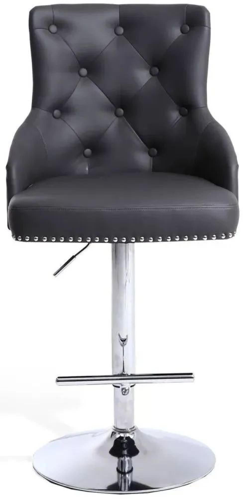 Product photograph of Set Of 2 Rocco Graphite Leather Effect Bar Stool from Choice Furniture Superstore.