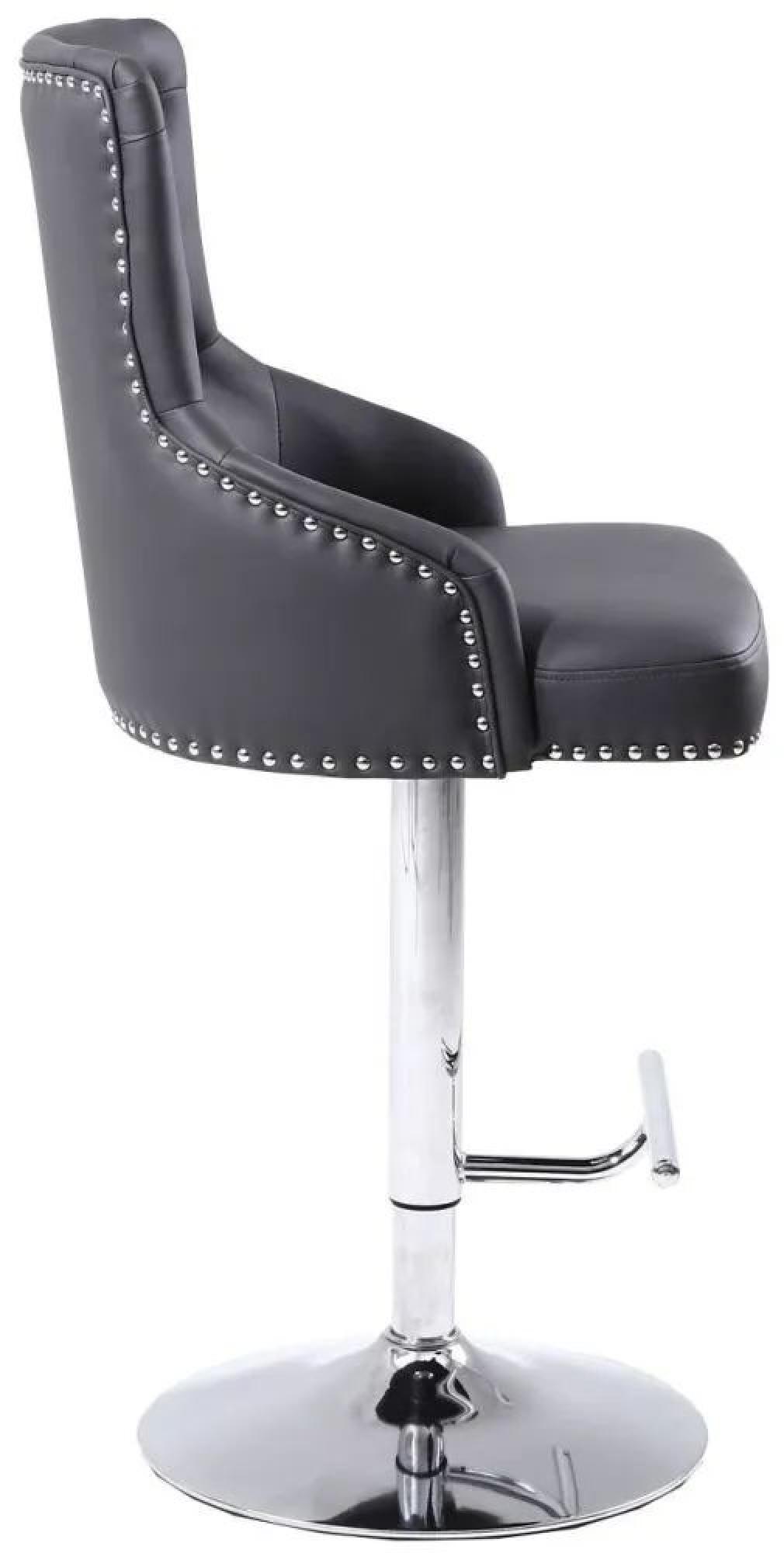 Product photograph of Set Of 2 Rocco Graphite Leather Effect Bar Stool from Choice Furniture Superstore.