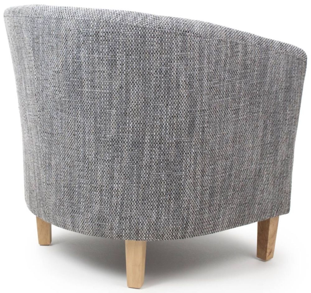 Product photograph of Tweed Grey Tub Chair And Stool Set from Choice Furniture Superstore.