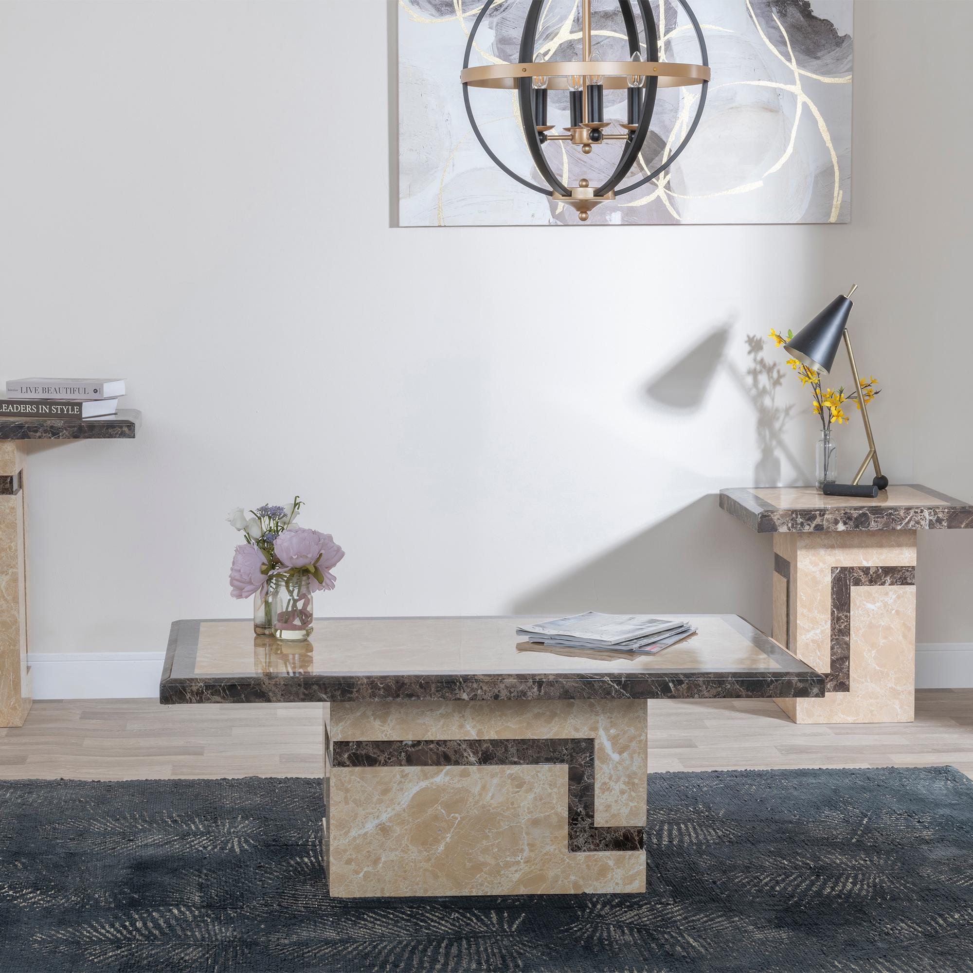 Product photograph of Venice Cream Marble Coffee Table from Choice Furniture Superstore.