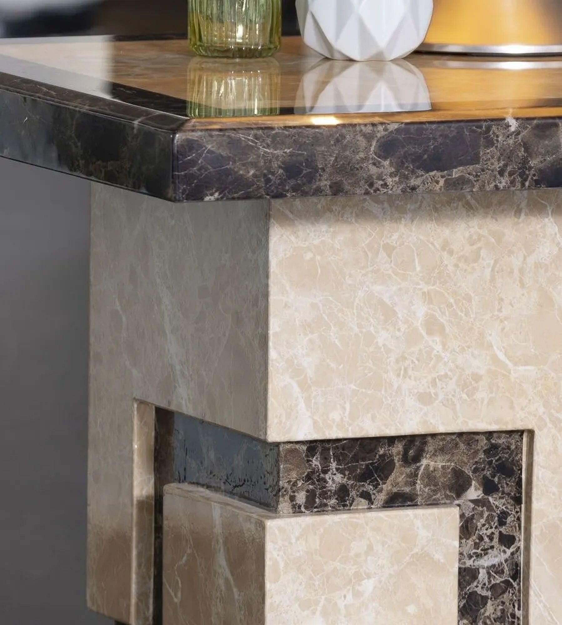 Product photograph of Venice Cream Marble Side Table from Choice Furniture Superstore.