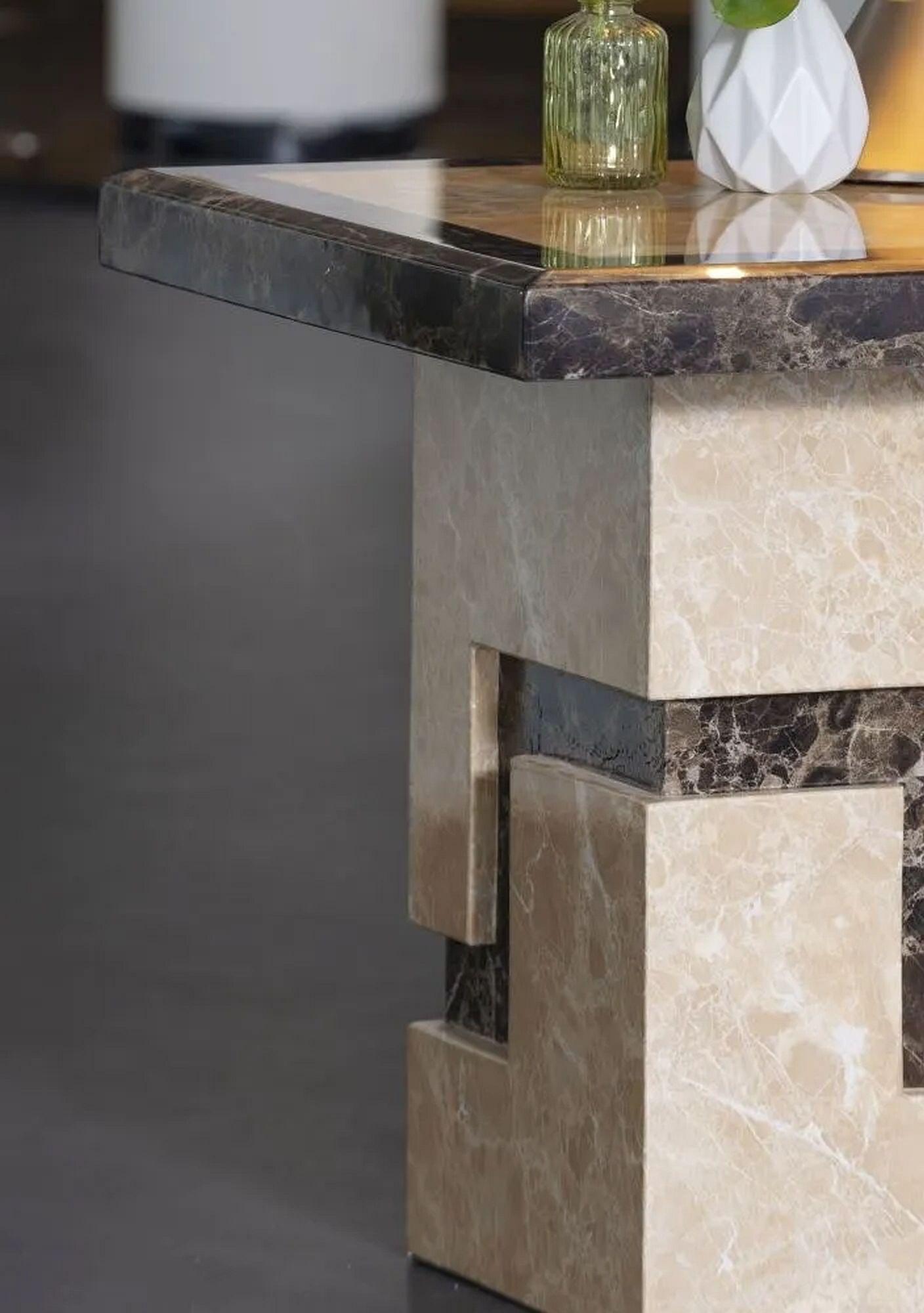 Product photograph of Venice Cream Marble Side Table from Choice Furniture Superstore.