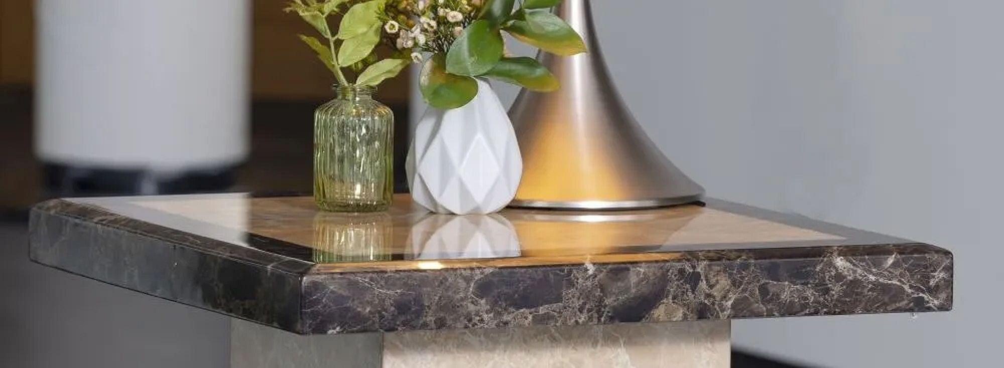 Product photograph of Venice Cream Marble Side Table from Choice Furniture Superstore.