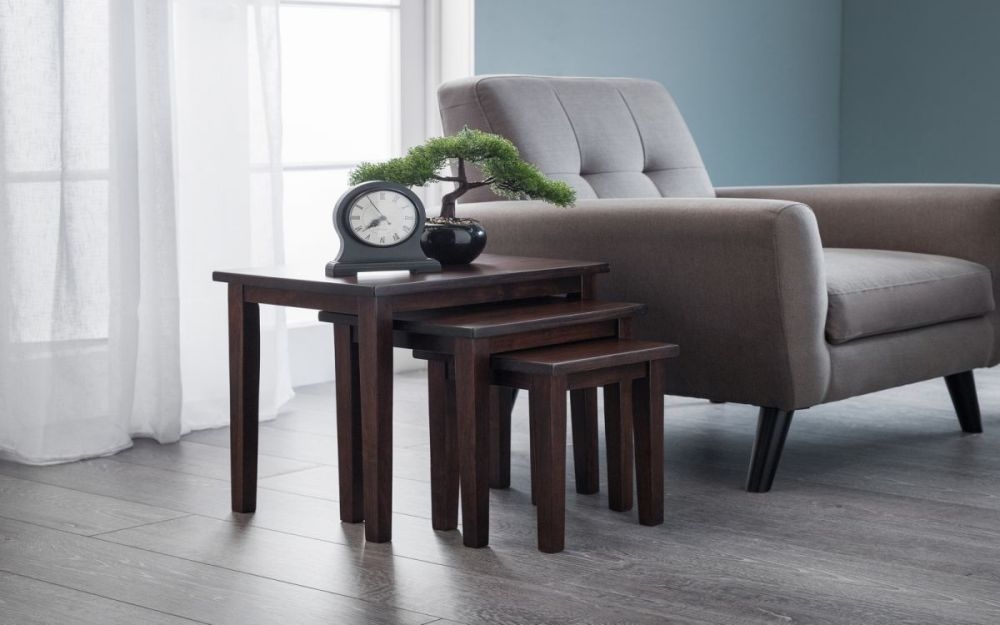 Product photograph of Cleo Mahogany Nest Of 3 Tables from Choice Furniture Superstore.