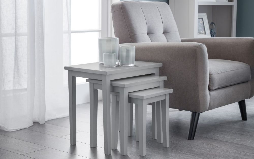 Product photograph of Cleo Grey Nest Of 3 Tables from Choice Furniture Superstore.