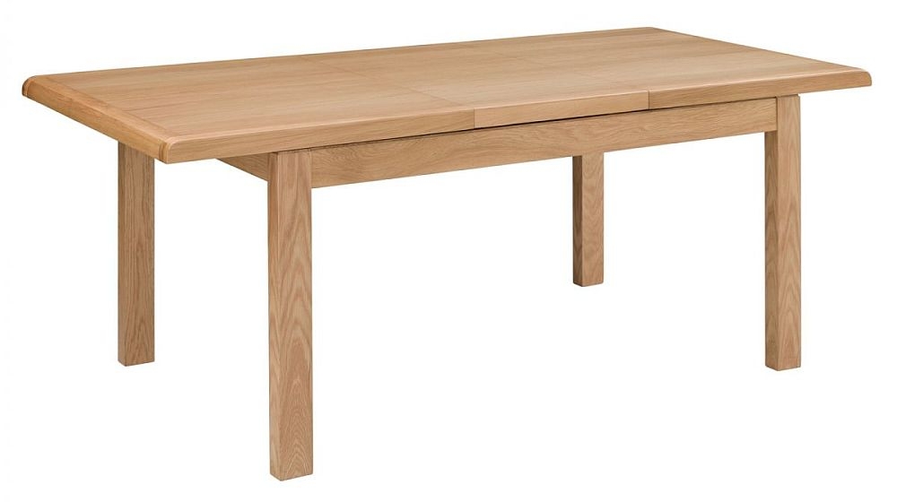 Product photograph of Curve Oak 6 Seater Extending Dining Table from Choice Furniture Superstore.