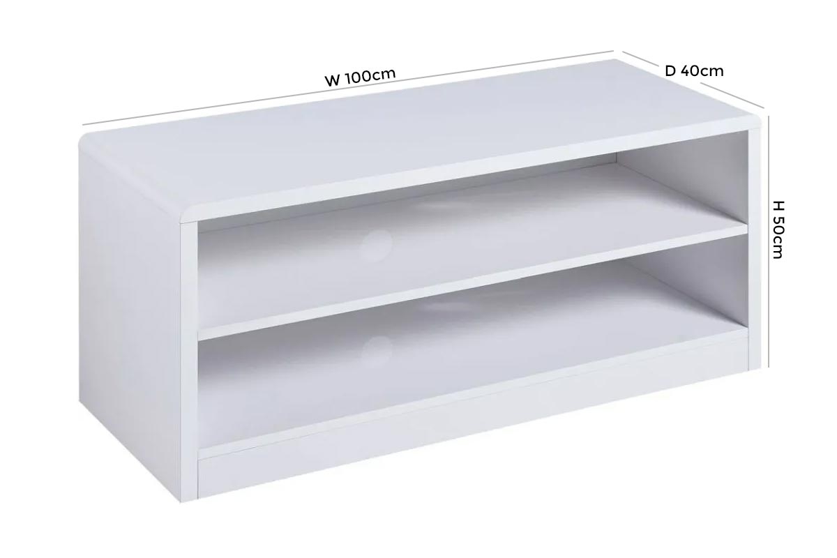 Product photograph of Manhattan White High Gloss Tv Unit Upto 49inch from Choice Furniture Superstore.