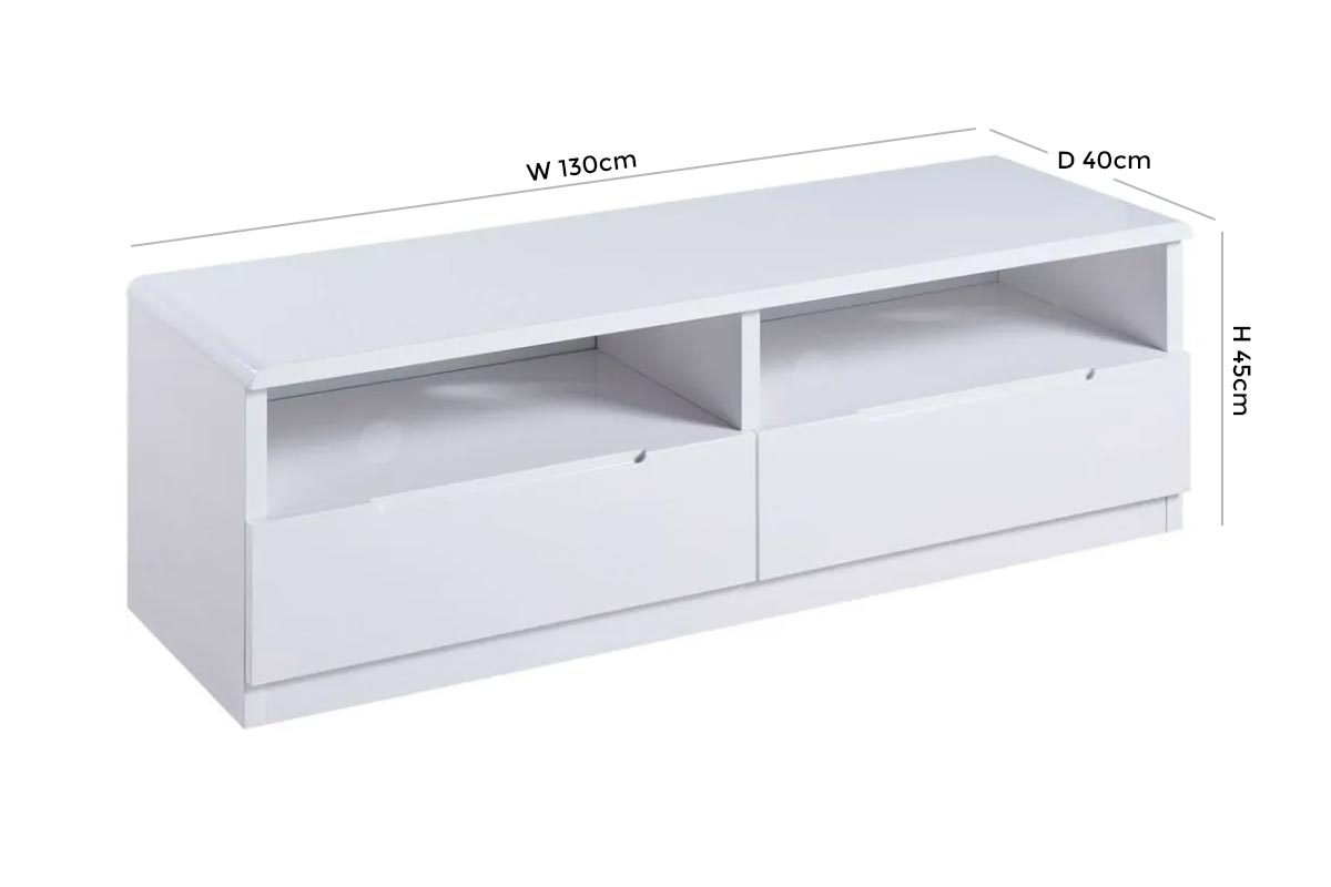 Product photograph of Manhattan White High Gloss Media Unit Up To 59inch from Choice Furniture Superstore.
