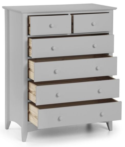 Product photograph of Cameo Dove Grey Lacquer Pine 2 4 Drawer Chest from Choice Furniture Superstore.