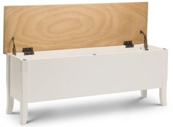 Product photograph of Davenport Ivory Lacquered Storage Bench from Choice Furniture Superstore.