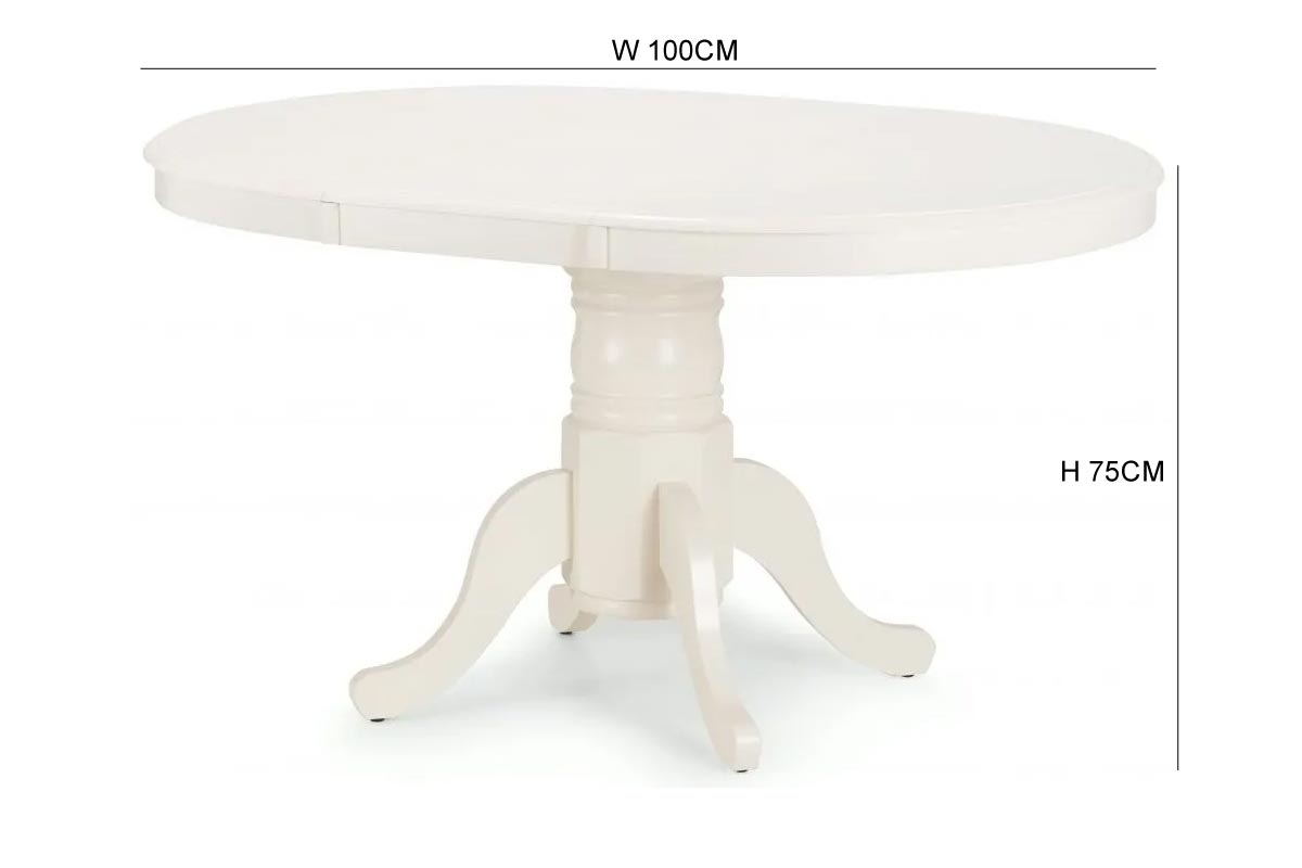 Product photograph of Stamford Ivory Lacquered 2 Seater Extending Dining Table from Choice Furniture Superstore.