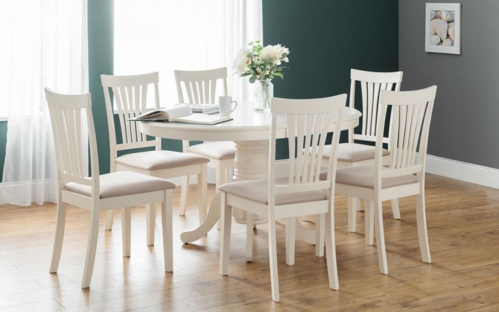 Product photograph of Stamford Ivory Lacquered 2 Seater Extending Dining Table from Choice Furniture Superstore.