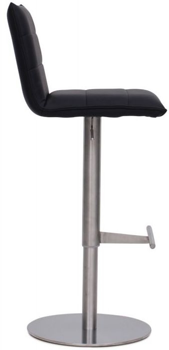 Product photograph of Set Of 2 Riva Black Faux Leather Adjustable Swivel Barstool With Back from Choice Furniture Superstore.