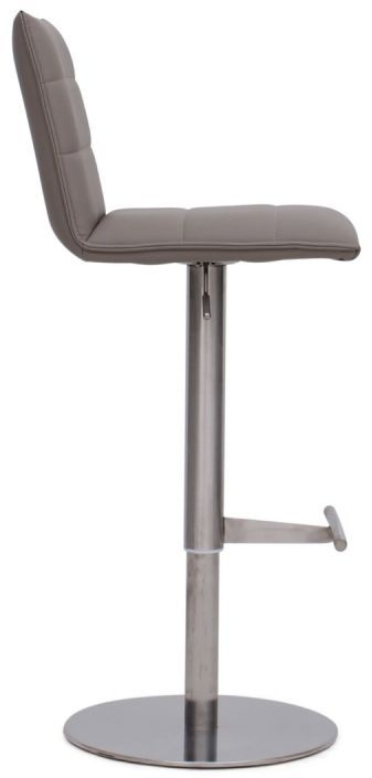 Product photograph of Set Of 2 Riva Taupe Faux Leather Adjustable Swivel Barstool With Back from Choice Furniture Superstore.