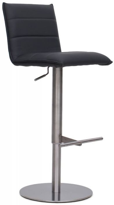 Product photograph of 2 X Riva Grey Faux Leather Adjustable Swivel Barstool With Back from Choice Furniture Superstore.