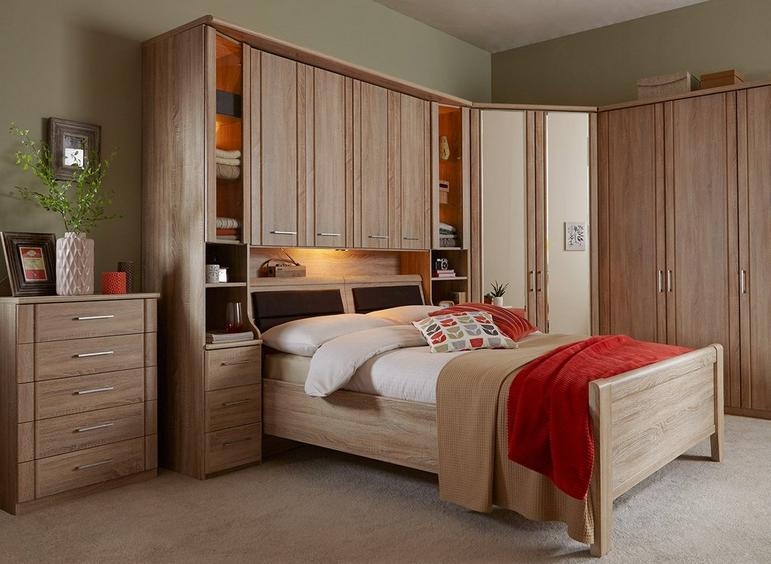 Product photograph of Wiemann Luxor 3 4 215cm Overbed Unit With 33cm Occasional Element In Rustic Oak from Choice Furniture Superstore.