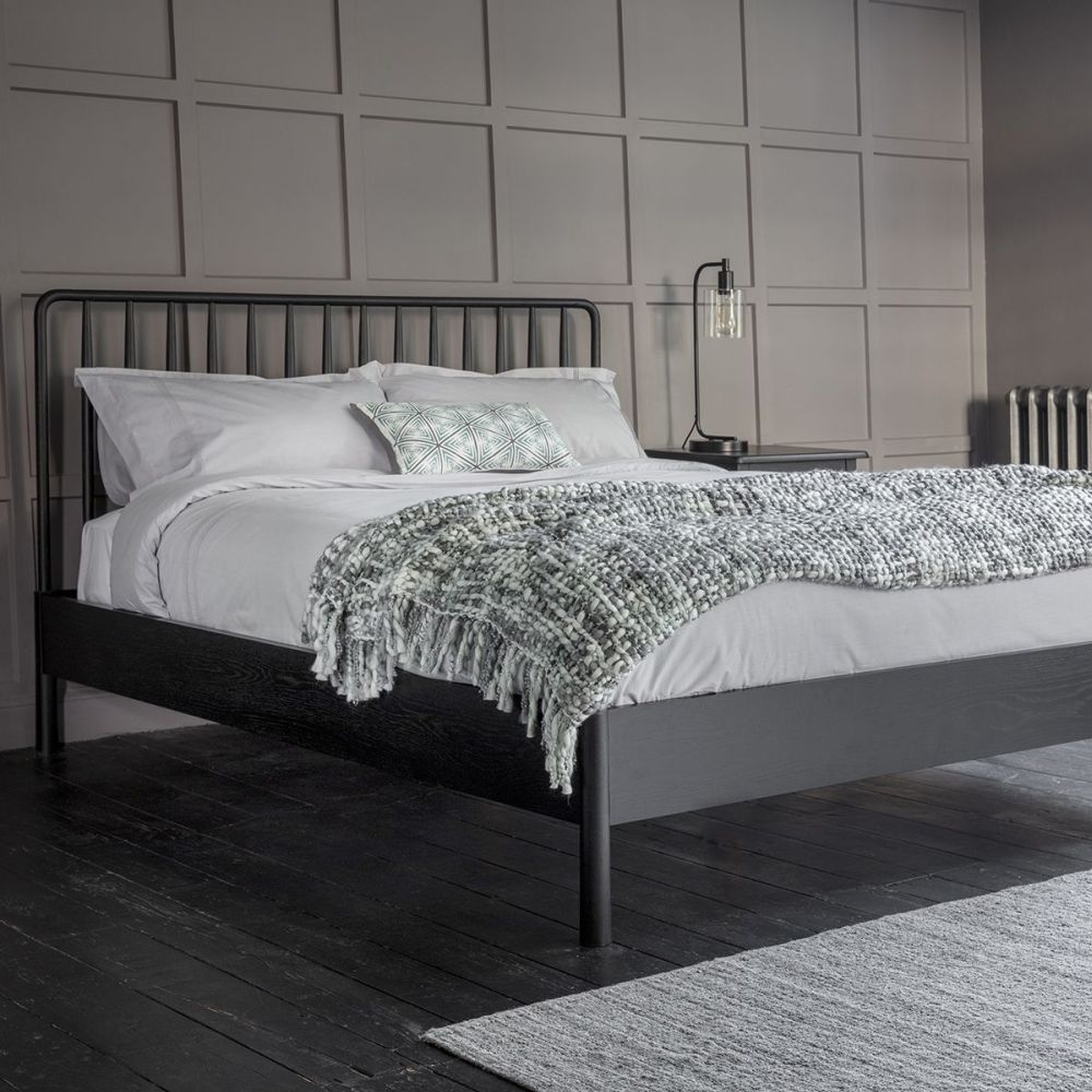 Product photograph of Armagh Black Spindle Bed - Comes In Double And King Size from Choice Furniture Superstore.