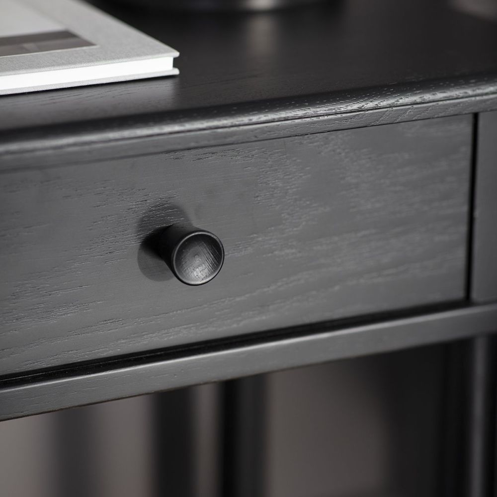 Product photograph of Wycombe Black 1 Drawer Bedside Table from Choice Furniture Superstore.