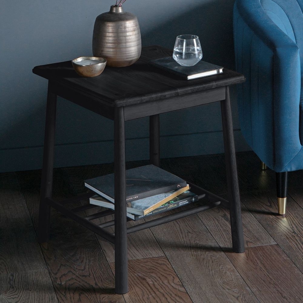 Product photograph of Wycombe Black Side Table from Choice Furniture Superstore.