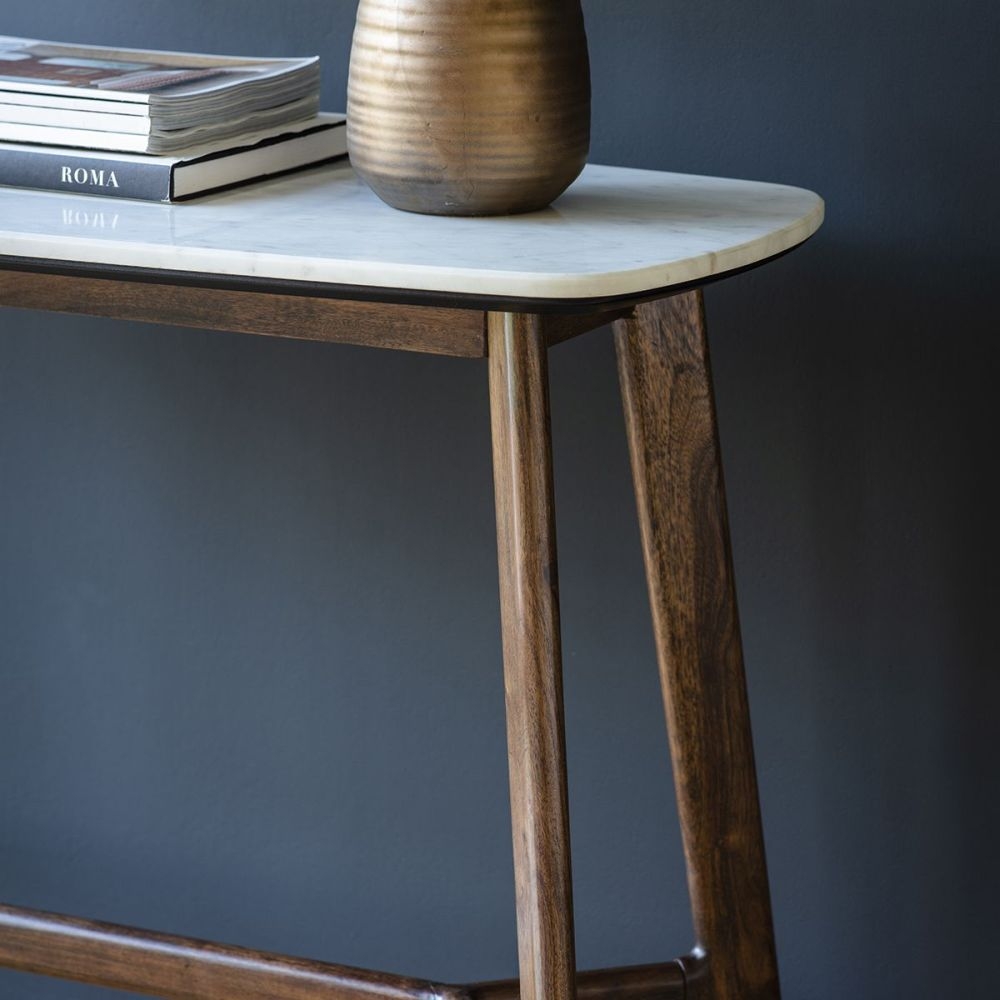 Product photograph of Barcelona Marble Top 120cm Console Table from Choice Furniture Superstore.