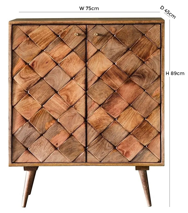 Product photograph of Louisiana Burnt Wax Mango Wood 2 Door Sideboard from Choice Furniture Superstore.