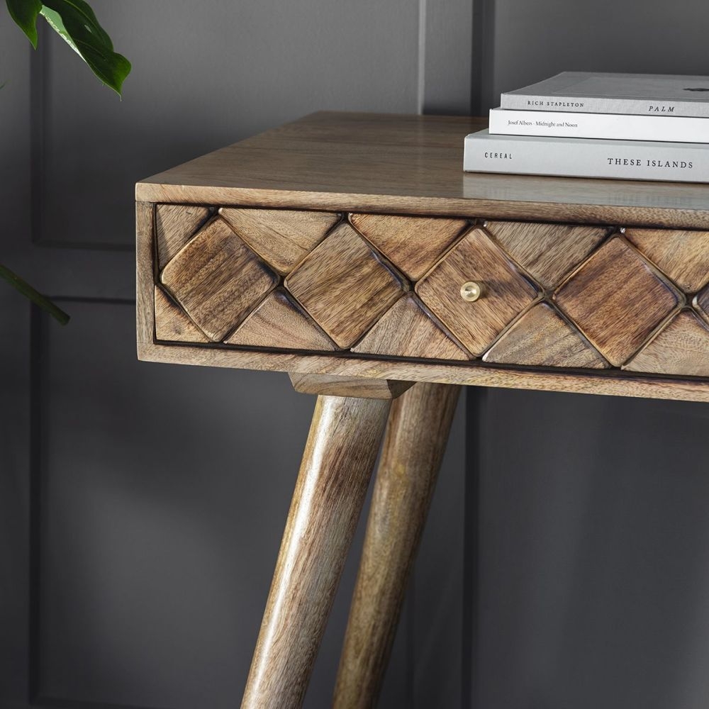 Product photograph of Louisiana Burnt Wax Mango Wood Console Table from Choice Furniture Superstore.
