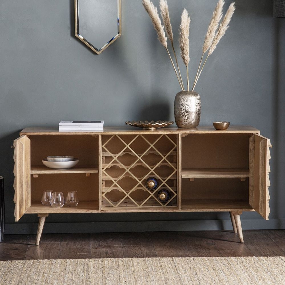 Product photograph of Tuscany Burnt Wax Mango Wood Large Sideboard from Choice Furniture Superstore.
