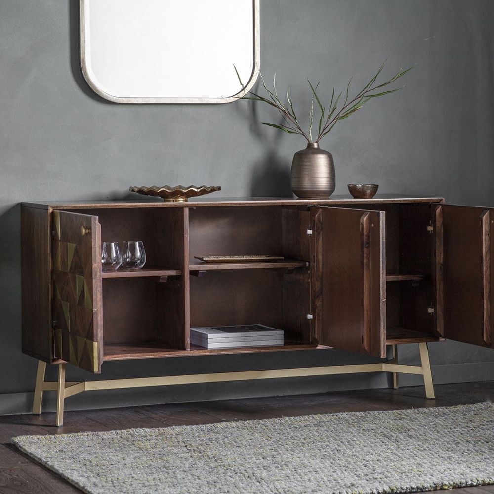 Product photograph of Tate Acacia Wood 3 Door Large Sideboard from Choice Furniture Superstore.