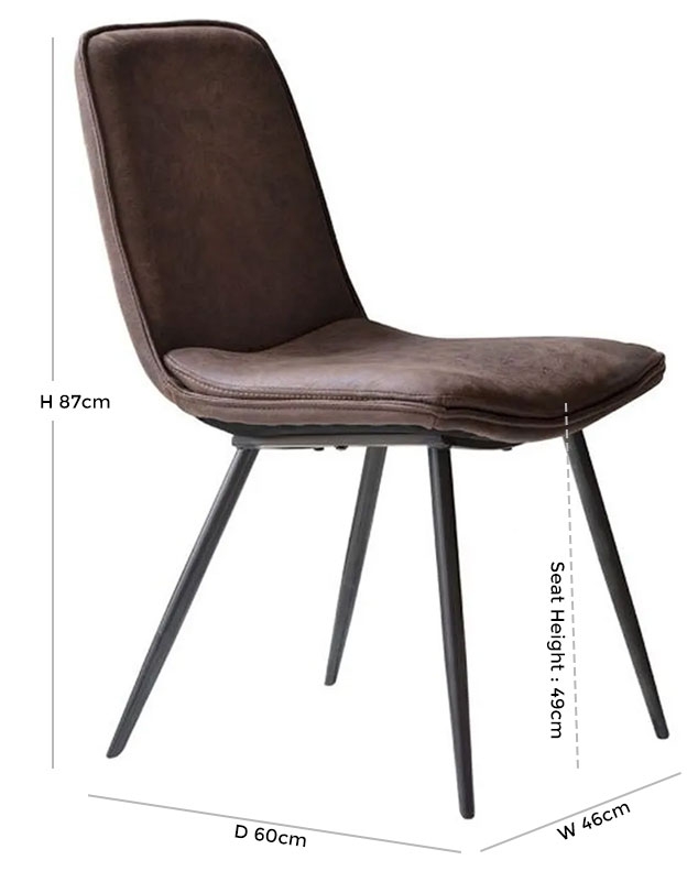 Product photograph of Oregon Brown Leather Dining Chair Sold In Pairs from Choice Furniture Superstore.