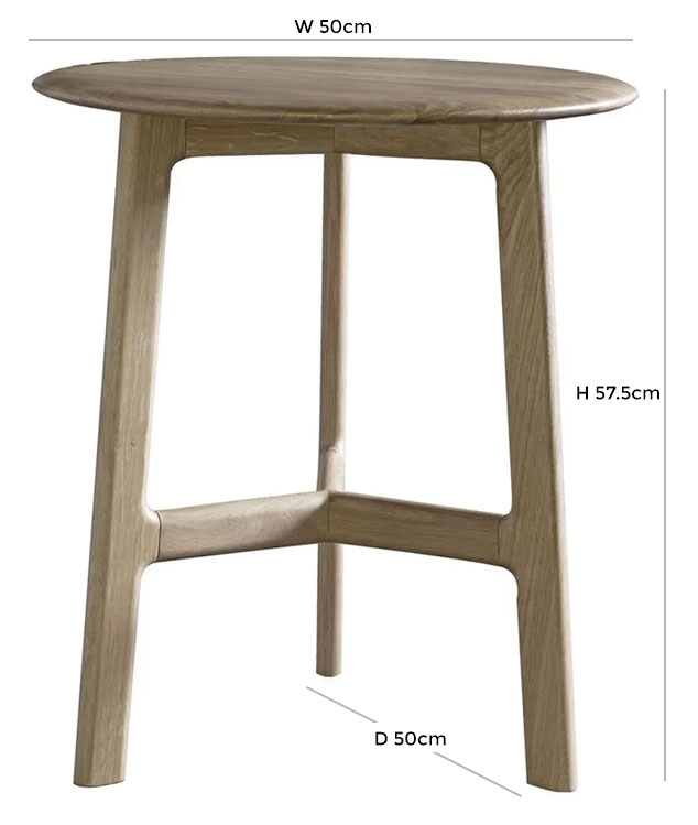 Product photograph of Madrid Oak Round Side Table from Choice Furniture Superstore.