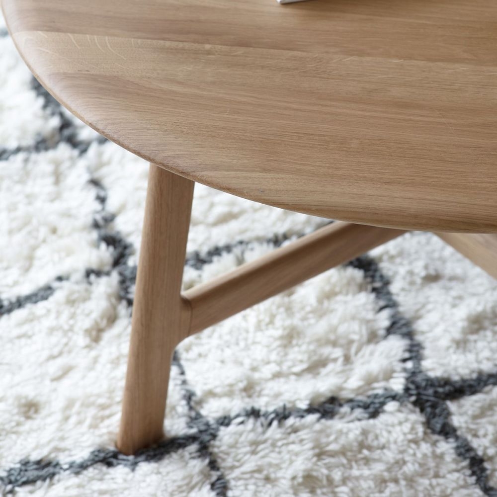 Product photograph of Madrid Oak Round Coffee Table from Choice Furniture Superstore.