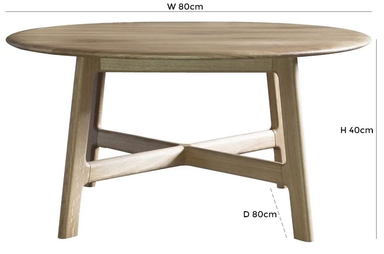 Product photograph of Carolina Oak Round Coffee Table from Choice Furniture Superstore.