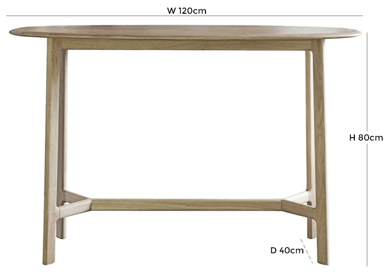 Product photograph of Madrid Oak Console Table from Choice Furniture Superstore.