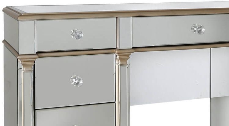 Product photograph of Apollo Champagne Gold Mirrored Double Pedestal Dressing Table from Choice Furniture Superstore.