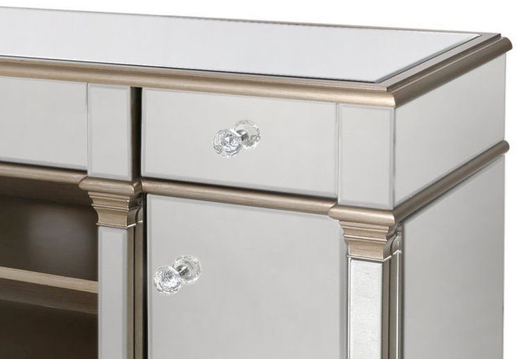 Product photograph of Apollo Champagne Gold Mirrored Tv Unit from Choice Furniture Superstore.