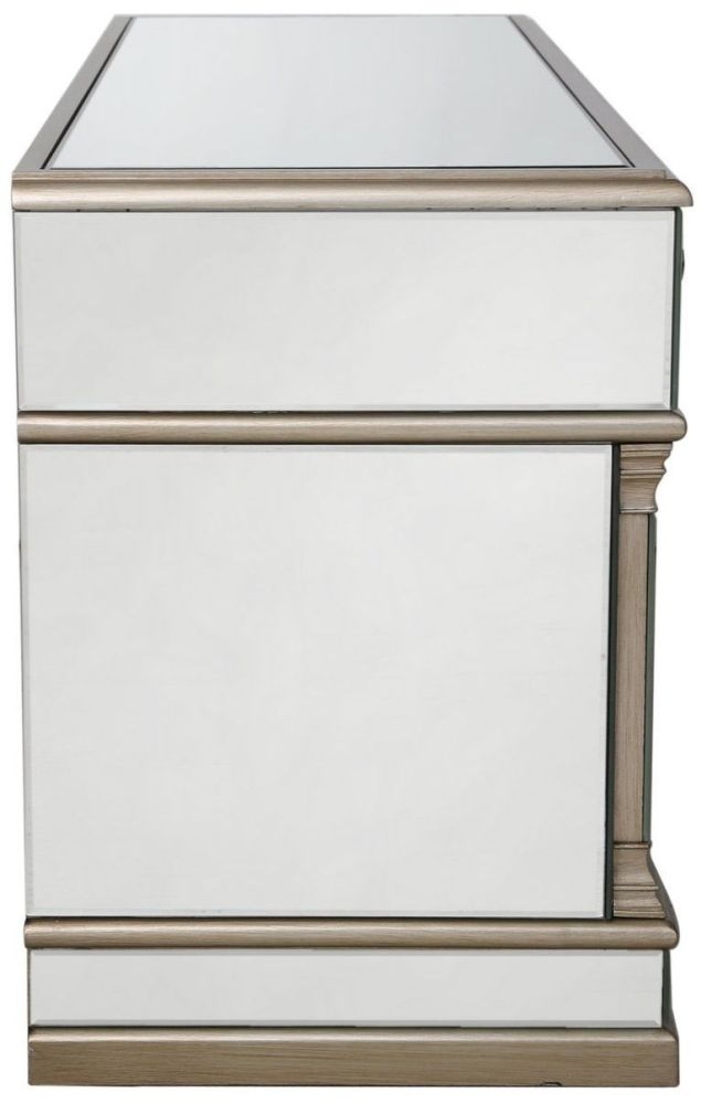 Apollo Champagne Gold Mirrored TV Unit CFS UK