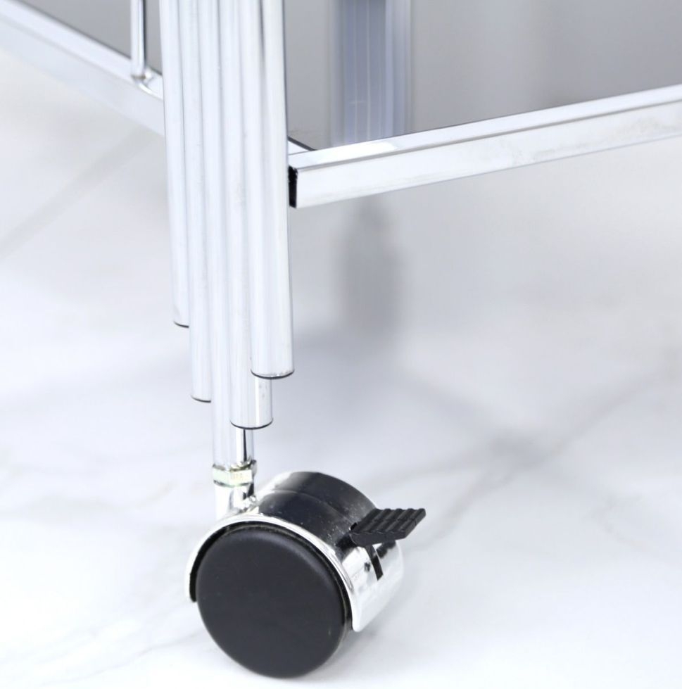 Product photograph of Cohen Black Glass And Chrome Drinks Trolley from Choice Furniture Superstore.