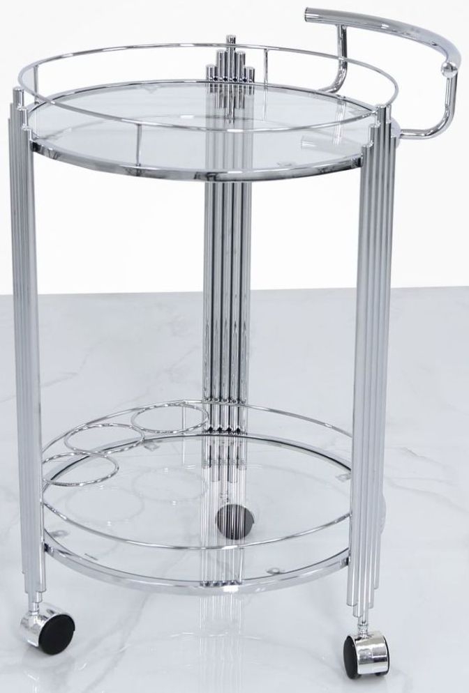 Product photograph of Cohen Glass And Chrome Drinks Trolley from Choice Furniture Superstore.