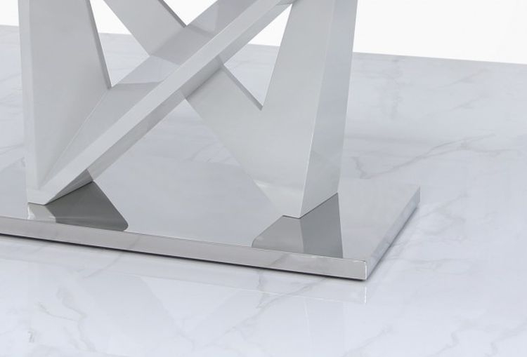 Product photograph of Amara White Marble Effect Dining Table from Choice Furniture Superstore.