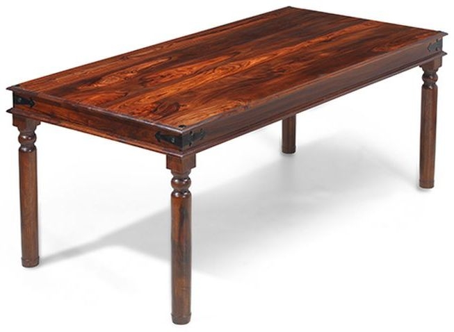 Indian Sheesham Solid Wood Thacket Large Dining Table, Rectangular Top