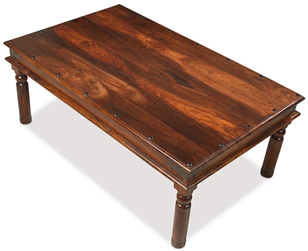 Product photograph of Indian Sheesham Solid Wood Thacket Extra Large Coffee Table 118cm W from Choice Furniture Superstore.