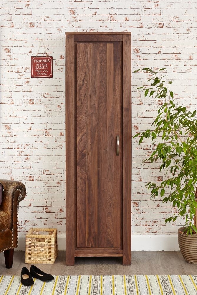 Product photograph of Mayan Walnut Tall Shoe Cupboard from Choice Furniture Superstore.