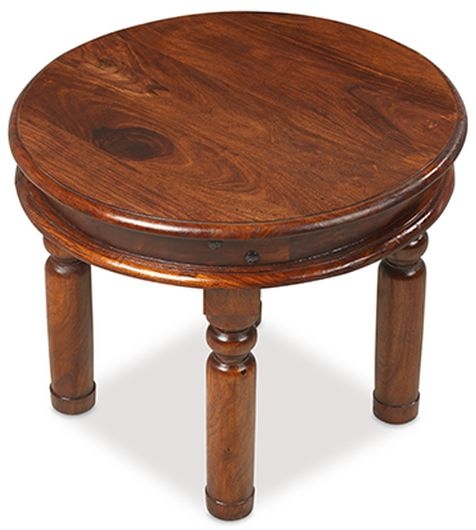 Product photograph of Indian Sheesham Solid Wood Small Round Coffee Table from Choice Furniture Superstore.